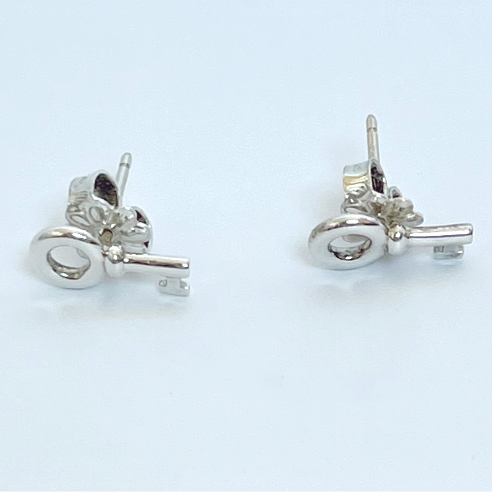 Tiffany & Co Charms Sterling Silver mini key stud earrings